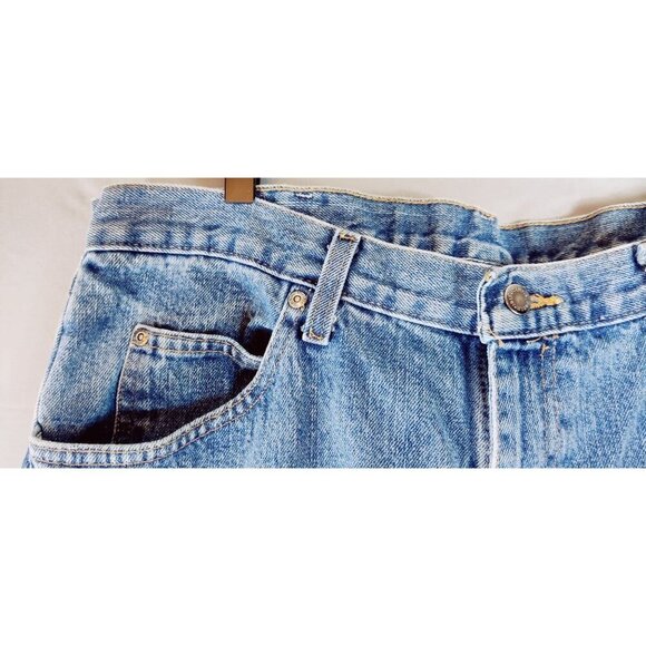 Wrangler Jeans Blue Denim PreOwned 36x32 Relaxed Fit Cotton Western Straight Cut - Picture 4 of 10